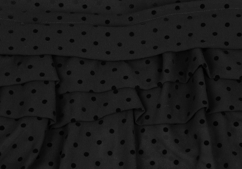 COMME des GARCONS JAPAN. TRICOT. Black Flocky Dot Printed Semi-Sheer Dress