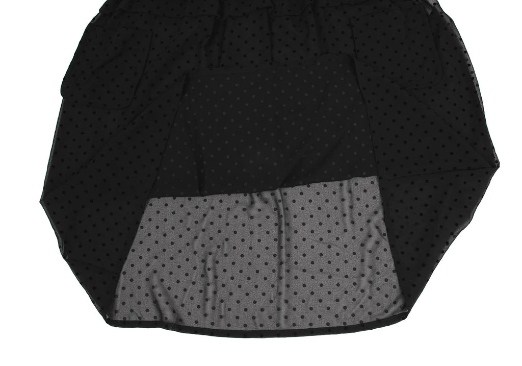 COMME des GARCONS JAPAN. TRICOT. Black Flocky Dot Printed Semi-Sheer Dress