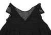 COMME des GARCONS JAPAN. TRICOT. Black Flocky Dot Printed Semi-Sheer Dress