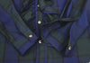 COMME des GARCONS JAPAN. TRICOT. Navy, Dark Green Striped Front Ruffle Shirt Navy,Dark Green