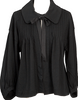 COMME des GARCONS JAPAN. TRICOT. Black Wool Jersey Neck Ribbon Blouse