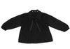 COMME des GARCONS JAPAN. TRICOT. Black Wool Jersey Neck Ribbon Blouse