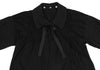 COMME des GARCONS JAPAN. TRICOT. Black Wool Jersey Neck Ribbon Blouse