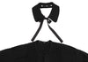 COMME des GARCONS JAPAN. TRICOT. Black Wool Jersey Neck Ribbon Blouse