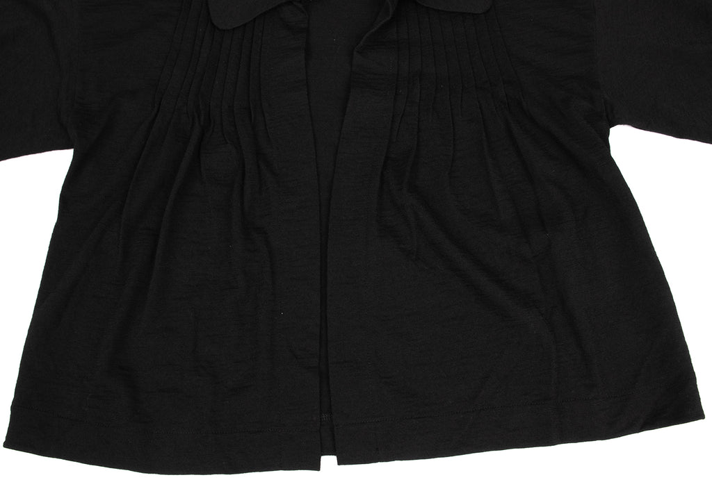 COMME des GARCONS JAPAN. TRICOT. Black Wool Jersey Neck Ribbon Blouse