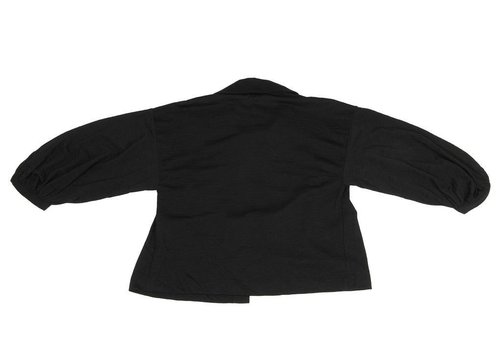 COMME des GARCONS JAPAN. TRICOT. Black Wool Jersey Neck Ribbon Blouse