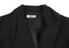 HIROKO KOSHINO JAPAN. HIROKO BIS. Black Poly Cotton Drape Collar Jacket