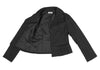 HIROKO KOSHINO JAPAN. HIROKO BIS. Black Tuck Collar Snap Button Jacket