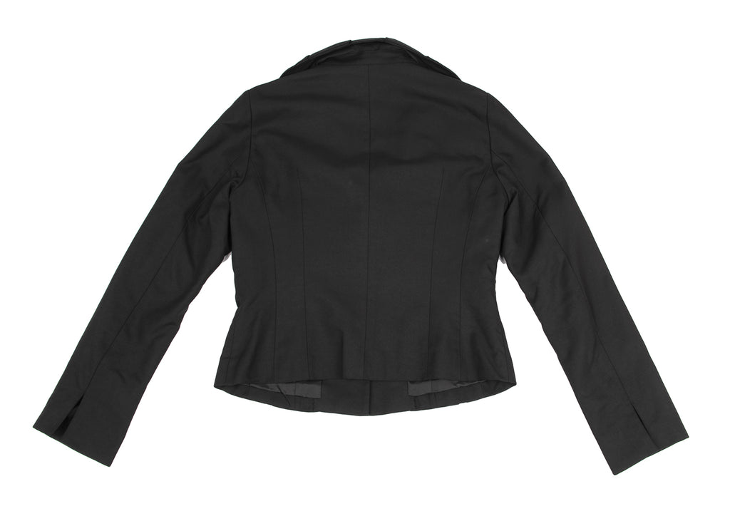 HIROKO KOSHINO JAPAN. HIROKO BIS. Black Tuck Collar Snap Button Jacket