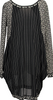 HIROKO KOSHINO JAPAN. HIROKO BIS Black, Ivory Drape Pocket Switching Dot Mesh Tunic