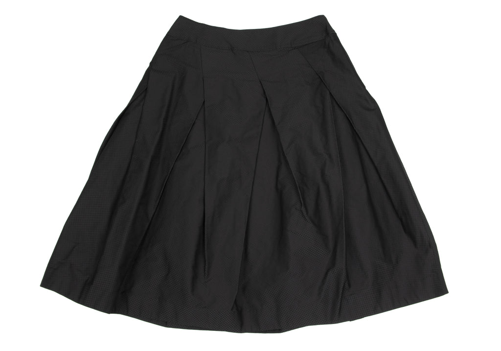 HIROKO KOSHINO JAPAN. HIROKO BIS. Black Block Checker Tuck Design Skirt