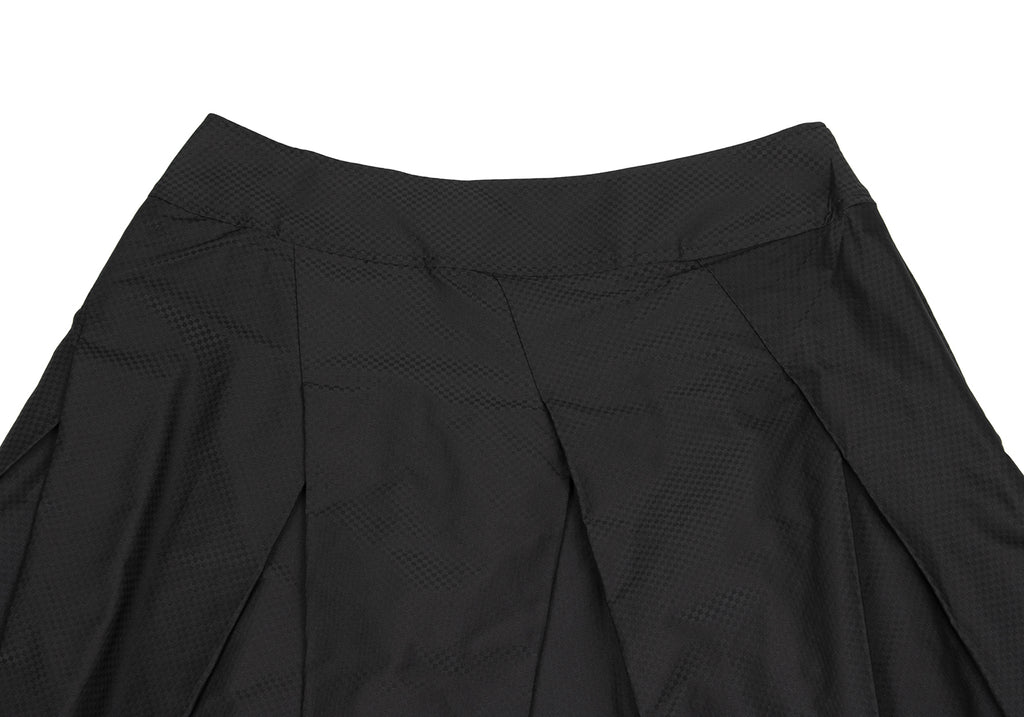 HIROKO KOSHINO JAPAN. HIROKO BIS. Black Block Checker Tuck Design Skirt