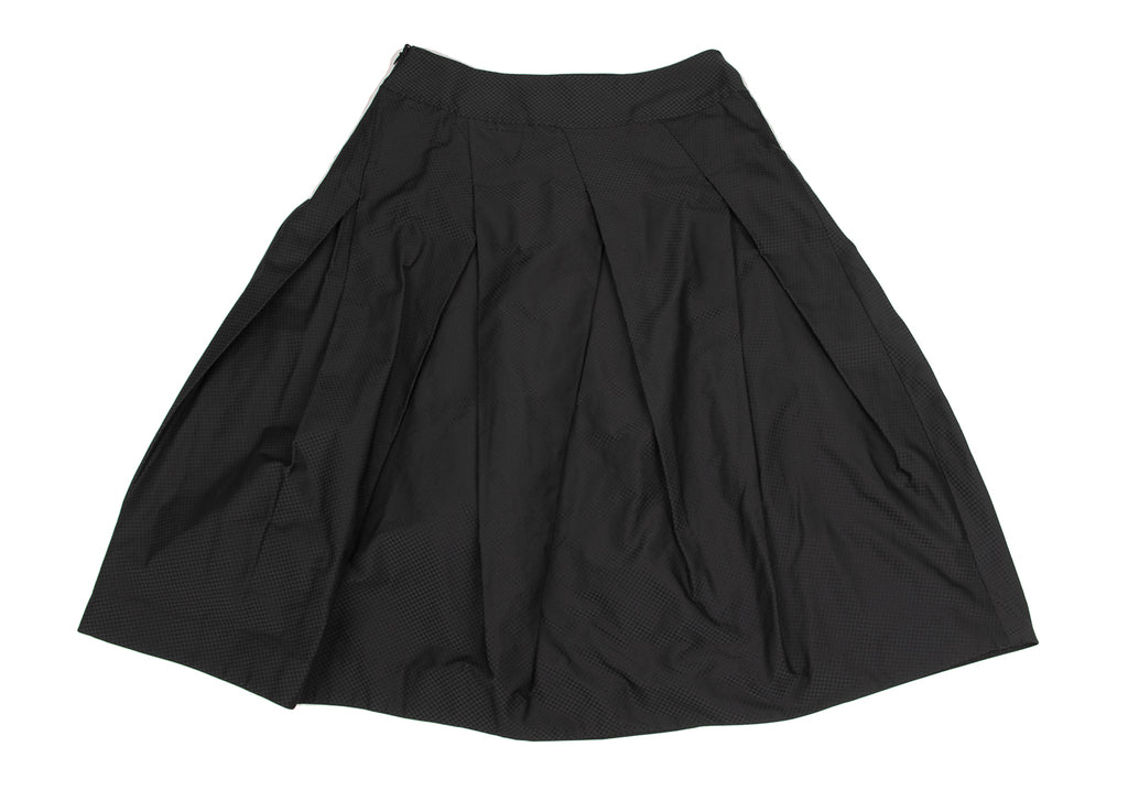 HIROKO KOSHINO JAPAN. HIROKO BIS. Black Block Checker Tuck Design Skirt