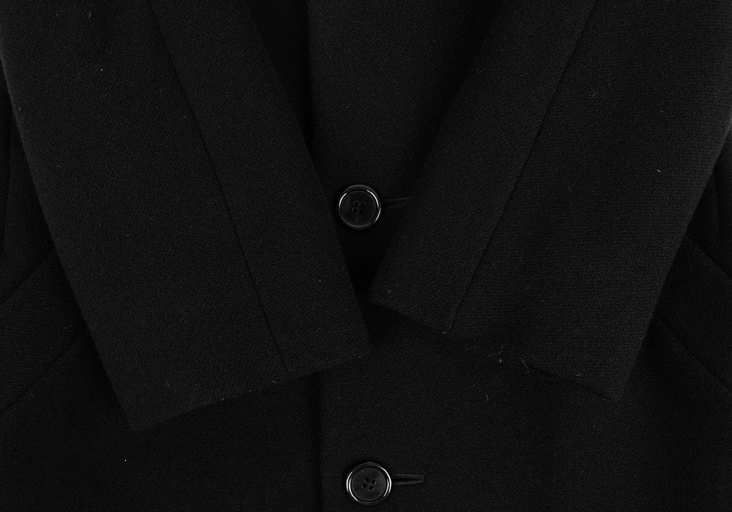 ISSEY MIYAKE JAPAN. zucca, Black Wool Peak Lapel Chester Coat