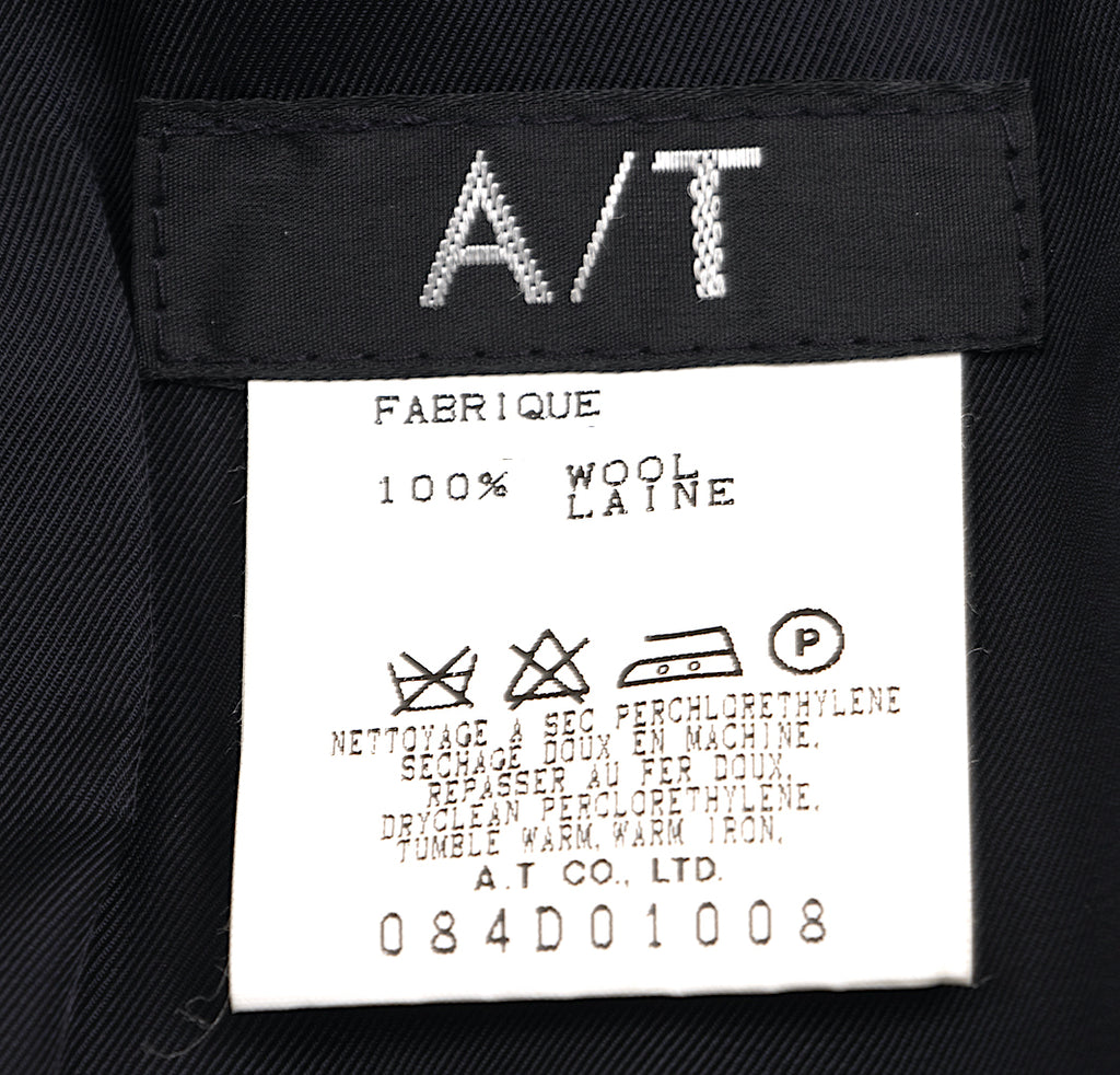 A/T (ATSURO TAYAMA)  JAPAN. Navy Wool Pleated Sleeveless Dress