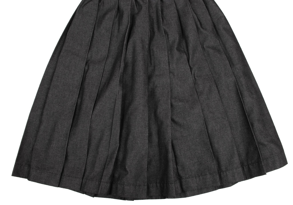 COMME des GARCONS JAPAN. TRICOT. Black Pleated Denim Skirt