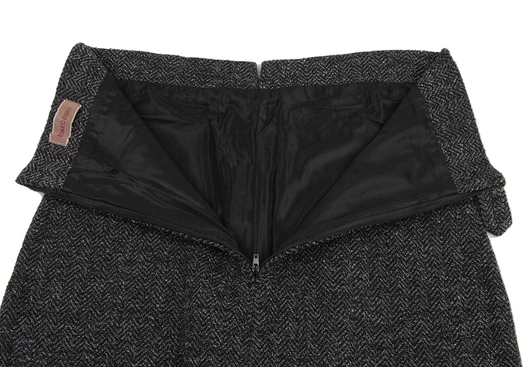 ROMEO GIGLI  ITALY. Charcoal Herringbone Weave Long Skirt