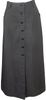 agnes b.PARIS. LOLITA Black Wool Blend Front Button Long Skirt