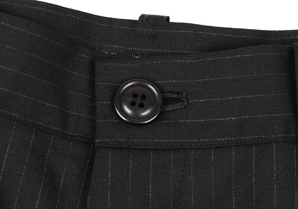 ISSEY MIYAKE JAPAN. sunaokuwahara, Black Wool Pinstripe Double Pants