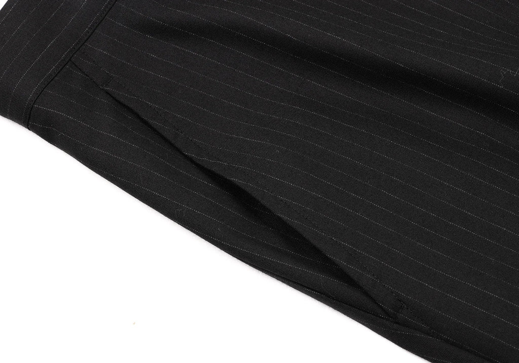 ISSEY MIYAKE JAPAN. sunaokuwahara, Black Wool Pinstripe Double Pants