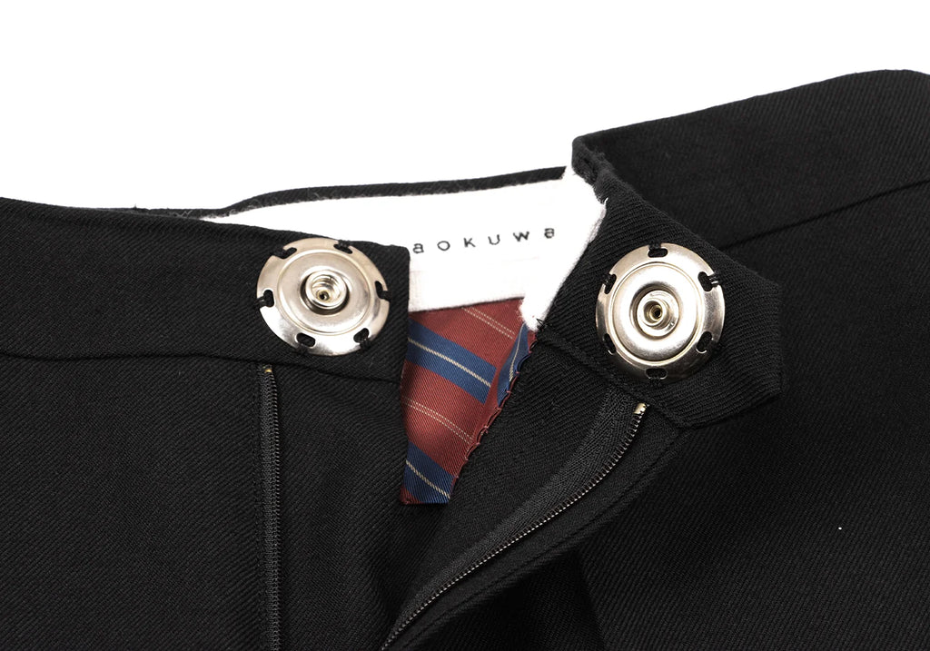 ISSEY MIYAKE JAPAN. sunaokuwahara. Black Wool Center Seam Double Pants