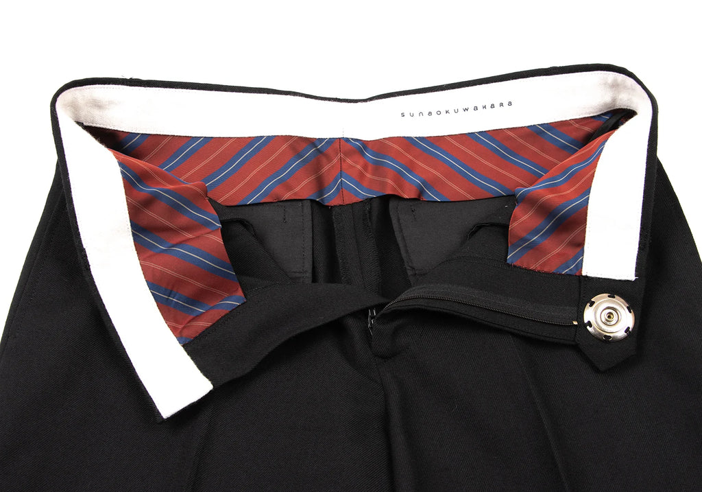 ISSEY MIYAKE JAPAN. sunaokuwahara. Black Wool Center Seam Double Pants