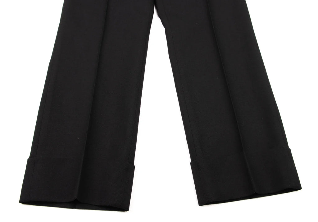 ISSEY MIYAKE JAPAN. sunaokuwahara. Black Wool Center Seam Double Pants