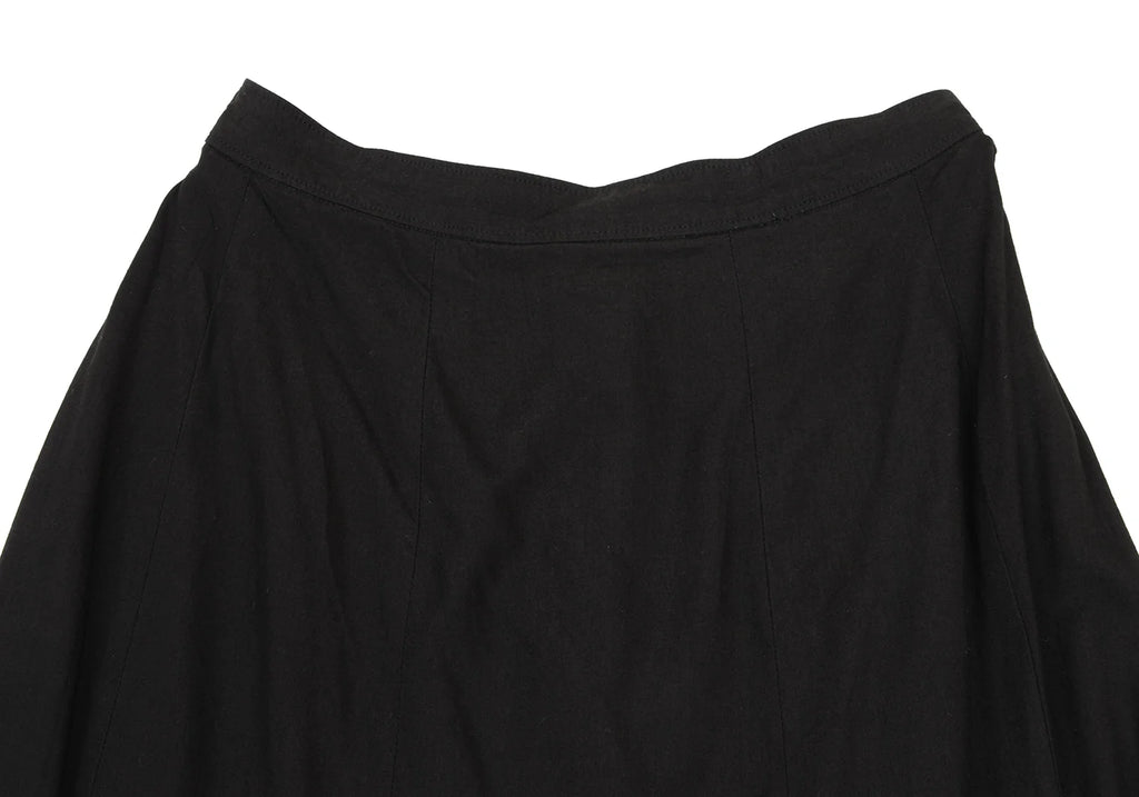 COMME des GARCONS JAPAN. TRICOT. Black Rayon Silk Switching Flare Skirt
