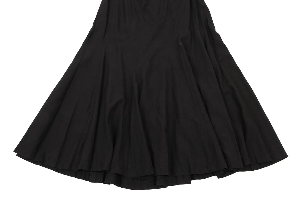 COMME des GARCONS JAPAN. TRICOT. Black Rayon Silk Switching Flare Skirt
