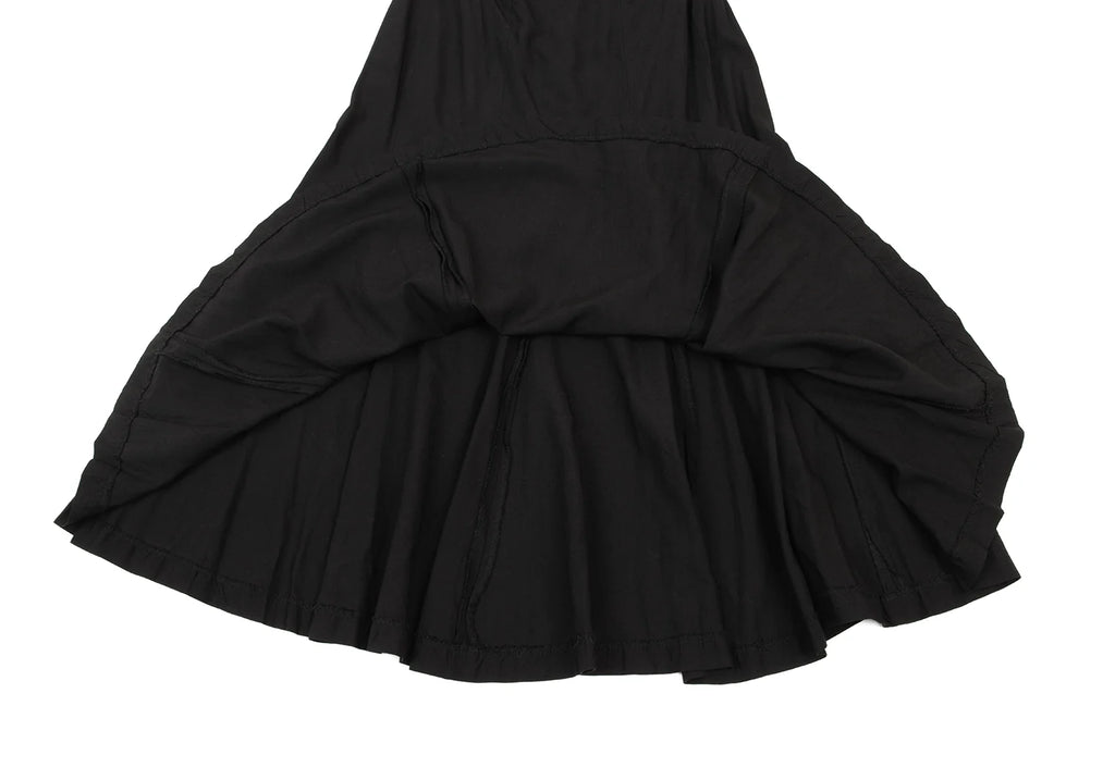COMME des GARCONS JAPAN. TRICOT. Black Rayon Silk Switching Flare Skirt