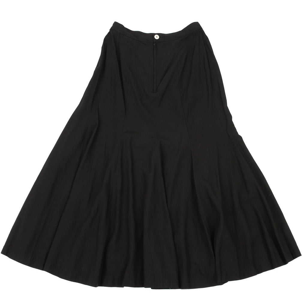 COMME des GARCONS JAPAN. TRICOT. Black Rayon Silk Switching Flare Skirt