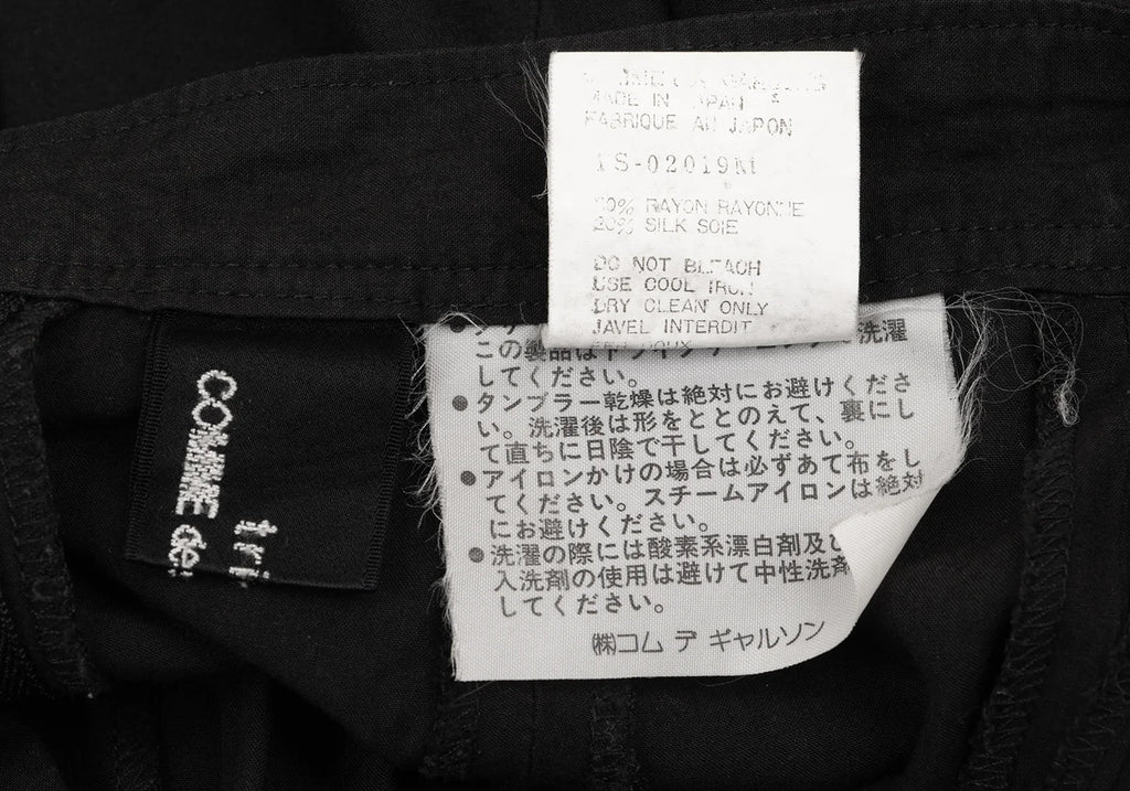 COMME des GARCONS JAPAN. TRICOT. Black Rayon Silk Switching Flare Skirt