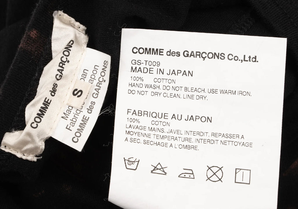 COMME des GARCONS JAPAN. Black, Brown Bleach Design Shirt
