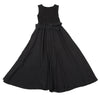 YOHJI YAMAMOTO JAPAN.  WORKSHOP Black Rayon Switching Belted Dress