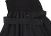 YOHJI YAMAMOTO JAPAN.  WORKSHOP Black Rayon Switching Belted Dress