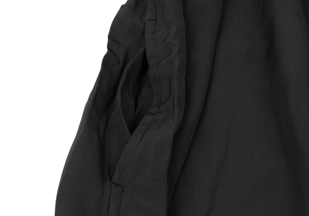 YOHJI YAMAMOTO JAPAN.  WORKSHOP Black Rayon Switching Belted Dress