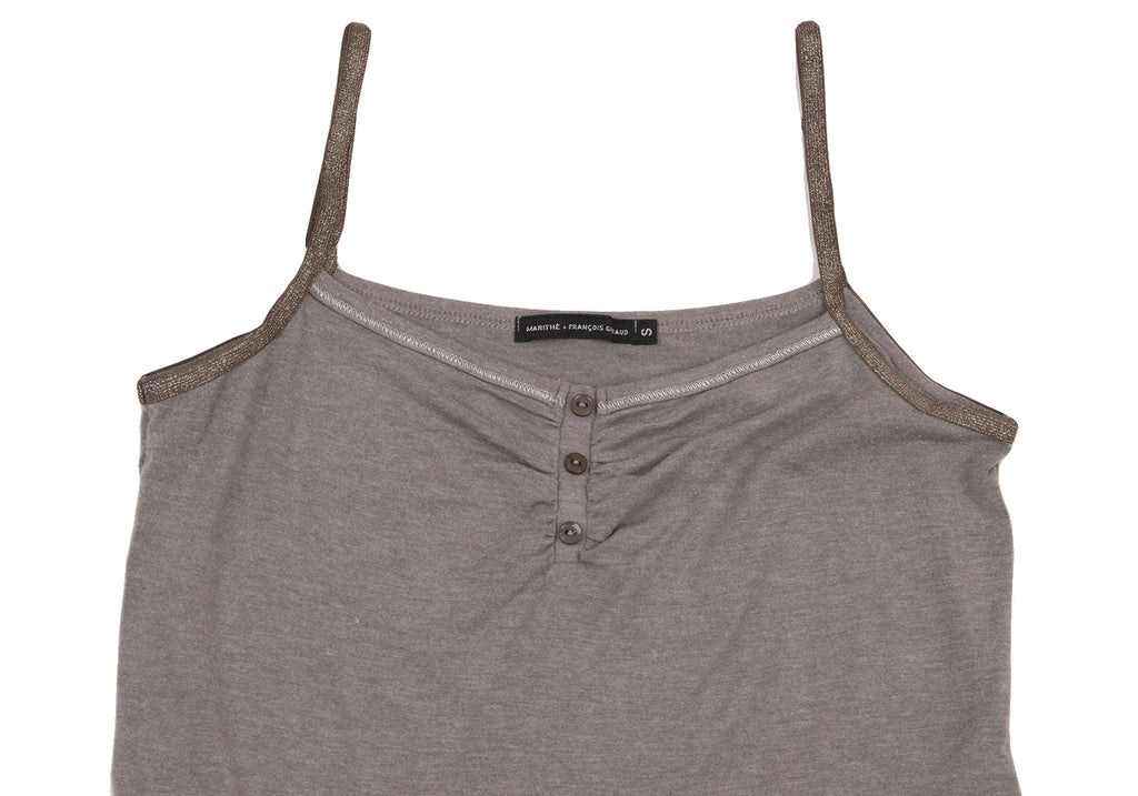 MARITHE + FRANCOIS GIRBAUD PARIS. Mocha Color Glitter Strap Camisole
