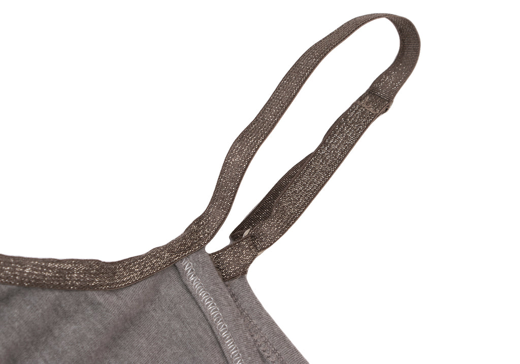 MARITHE + FRANCOIS GIRBAUD PARIS. Mocha Color Glitter Strap Camisole