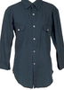 R by 45rpm JAPAN. Indigo Dyed Metallic Button 3/4 Sleeve Blouse
