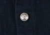 R by 45rpm JAPAN. Indigo Dyed Metallic Button 3/4 Sleeve Blouse