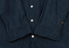 R by 45rpm JAPAN. Indigo Dyed Metallic Button 3/4 Sleeve Blouse