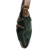 Chloe Paris. Dark Green Suede Brown Leather Shoulder Bag