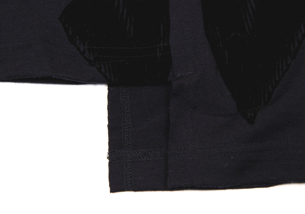 COMME des GARCONS JAPAN. Navy Color Wool Flocky Printed Top