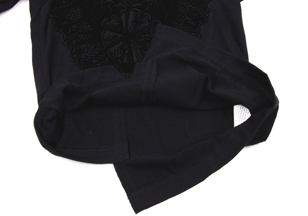 COMME des GARCONS JAPAN. Navy Color Wool Flocky Printed Top