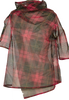 ISSEY MIYAKE JAPAN. sunaokuwahara I.S. Red Check Plaid Mesh Drape Neck Top