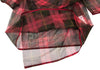 ISSEY MIYAKE JAPAN. sunaokuwahara I.S. Red Check Plaid Mesh Drape Neck Top