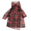 ISSEY MIYAKE JAPAN. sunaokuwahara I.S. Red Check Plaid Mesh Drape Neck Top