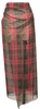 ISSEY MIYAKE JAPAN. sunaokuwahara I.S. Mesh Red Check Plaid Wrap Skirt