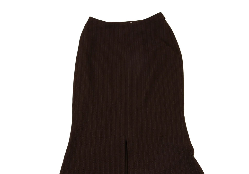 ROMEO GIGLI ITALY. Brown Striped Slit Stretch Skirt