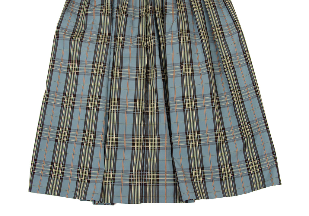 BEAMS JAPAN. Demi-Luxe Sky blue, Multi-Color Checked Tuck Design Skirt